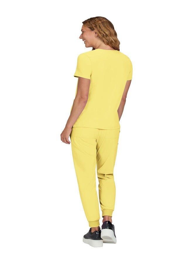 KOI Basics Becca Women's 4-Pocket Stretch Scrub Top Sunshine Large - Image 2